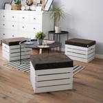 Sitzhocker mit Stauraum WHITE Braun - Massivholz - 40 x 37 x 50 cm