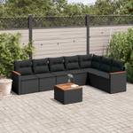 Gartensitzgruppe K6284(8-tlg) Schwarz - Massivholz - 69 x 62 x 62 cm