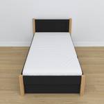 Einzelbett N02 mit Schublade Schwarz - Eiche - 120 x 190 cm