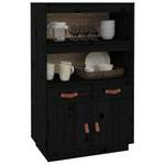 Highboard DE3026 Schwarz - Massivholz - 40 x 109 x 67 cm