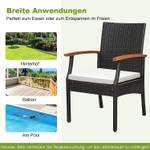 Gartenstuhl Polyrattan (2er Set) Braun - Rattan - 57 x 89 x 61 cm