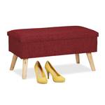 Banc avec espace de rangement Marron clair - Rouge rubis