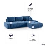 Ecksofa Dhaka L-form Rechts Blau - Ecke davorstehend rechts