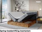 Boxspringbett Lofty 9 Grau - Breite: 129 cm - H4