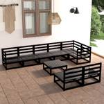 Salon de jardin (lot de 9) 3009796-1 Noir - Bois massif - Bois/Imitation - 70 x 30 x 70 cm