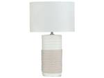 Lampe de table NAVIA Beige - Blanc - Porcelaine - 30 x 50 x 30 cm