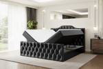 Boxspringbett VILA-1-Z Hochglanz Schwarz - Breite: 180 cm - H3