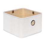 2x Corbeilles Panier de rangement bambou Argenté - Blanc