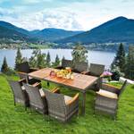 Rattan Sitzgruppe (9er Set) Grau - Rattan