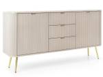 Kommode VIVA Beige - Gold - Holzwerkstoff - Metall - Naturfaser - Kunststoff - 168 x 87 x 39 cm