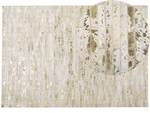 Tapis patchwork TOKUL Beige - Doré - Cuir véritable - 230 x 160 x 160 cm