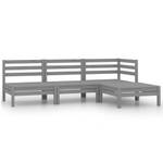 Salon de jardin Gris - Bois massif - Bois/Imitation - 64 x 63 x 64 cm