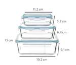 Frischhaltedosen Clipeat L (3-teilig) Blau - Glas - 22 x 11 x 22 cm