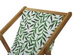 Chaise longue ANZIO Vert foncé - Chêne clair - Blanc - Hauteur : 70 cm - Nombre de pièces dans le lot : 4
