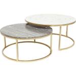 Tables basses Mystic (lot de 2) Doré - Pierre - 90 x 55 x 90 cm