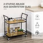 Küchenrollwagen 801-264BK Schwarz - Glas - 40 x 80 x 75 cm