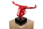 Sculpture moderne La force en moi Rouge - Pierre artificielle - Matière plastique - 30 x 30 x 13 cm