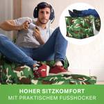 Gaming Sitzsack + Hocker "Cozy+Cube" Grün - Multicolor