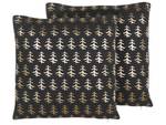 Coussin décoratif LEROY Noir - Doré - Fibres naturelles - 45 x 10 x 45 cm