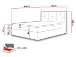 Boxspringbett Rico Beige - Breite: 186 cm