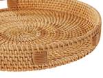 Tablett ADELSO 2-tlg Beige - Blau - Rattan - 27 x 4 x 27 cm