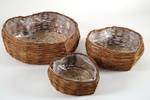 3tlg. Set Blumentopf WILLOWHEART Braun - Naturfaser - 35 x 12 x 35 cm