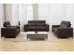 Couchgarnitur MONTANER 2er-Set Schwarz - Echtleder - 86 x 99 x 207 cm