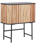 Sideboard CARNEY Schwarz - Braun - Massivholz - 80 x 87 x 40 cm