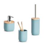 WC-Bürstenhalter + WC-Bürste, blau Blau - Keramik - 10 x 38 x 10 cm