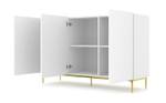 Kommode DIUNA 145x40x99 Gold - Weiß - Holzwerkstoff - Metall - Kunststoff - 145 x 99 x 40 cm