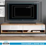 FURNIX meuble tv ALYX sans LED Marron - Blanc - Bois manufacturé - 180 x 34 x 32 cm