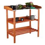 Table de préparation semis en bois Orange - Bois manufacturé - Métal - 92 x 88 x 42 cm