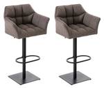 Tabouret de bar Damaso Lot de 2 Gris - Noir