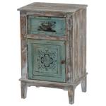 Commode MPorto Bleu - Vert - En partie en bois massif - 48 x 75 x 36 cm