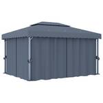 Pavillon mit Vorhang 3000568 Anthrazit - 400 x 264 cm