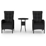 Bistro-Set 3015265-1 (3-teilig) Schwarz - 60 x 60 cm