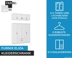 FURNIX Kleiderschrank Eliza 4D Weiß Weiß