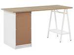 Schreibtisch HEBER Braun - Weiß - Holzwerkstoff - 140 x 76 x 60 cm