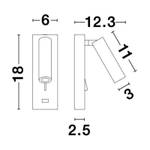 Wandleuchte FUSE Weiß - Metall - 2 x 18 x 2 cm