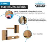 SARAI Wohnwand Artisan-Artisan ohne LED Braun - Kastanienbraun - Eiche Dekor