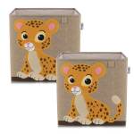 Lifeney Aufbewahrungsboxen 2er Set Tiger Kunststoff - 1 x 2 x 2 cm