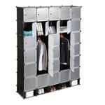 Armoire cubes modulables XXL Noir - Argenté - Translucide