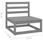 3-Sitzer-Sofa Grau - Massivholz - Holzart/Dekor - 70 x 67 x 70 cm