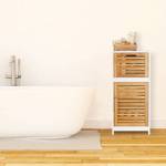 Armoire de salle de bain sur pieds Marron - Blanc - Bambou - 40 x 83 x 30 cm
