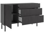 Sideboard NOLIE Esche Schwarz Dekor - Schwarz - Breite: 140 cm