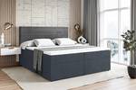 Boxspringbett PRESTON Grau - Breite: 160 cm - H4