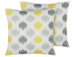 Coussin d'extérieur NEROLA Gris - Blanc - Jaune - Textile - 45 x 12 x 45 cm