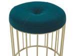 Tabouret LUBBOCK Bleu - Doré - Bleu pétrole