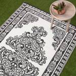 Wetterfester Teppich in Orientdesign Schwarz - Kunststoff - 120 x 1 x 186 cm