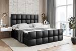 Boxspringbett RICAR-Z Hochglanz Schwarz - Breite: 120 cm - H4